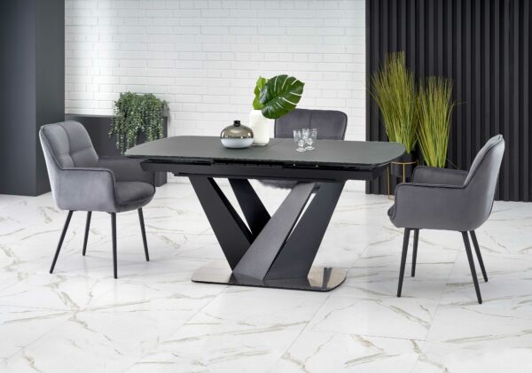 PATRIZIO table dark grey, leg black