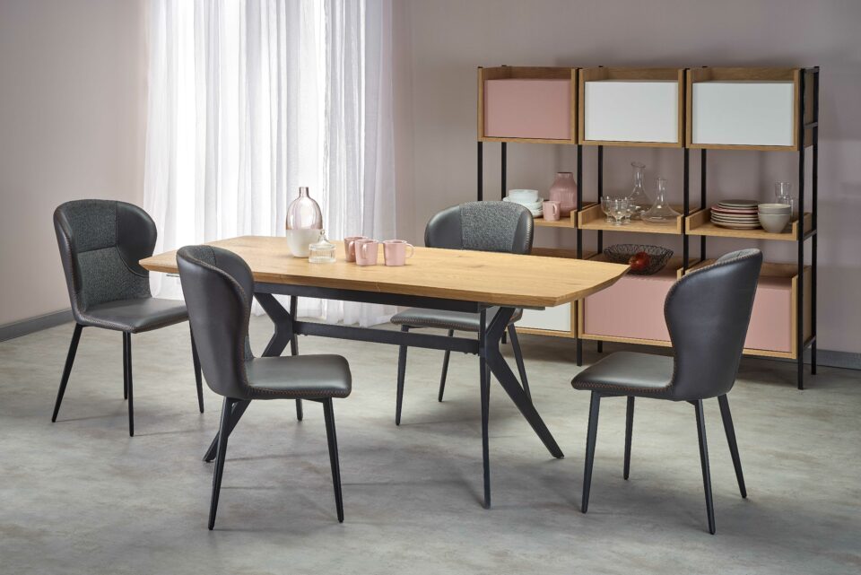 GUSTAVO table golden oak/black