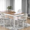 WINDSOR extension table, color: dark oak/white - C.DĄB/BIAŁY
