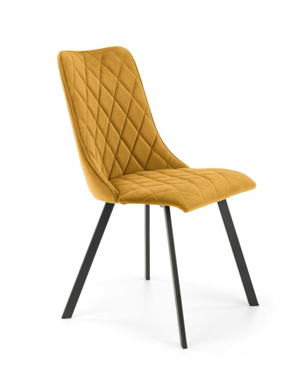 Blagovaonska stolica K450, baršunasta tkanina - Žuta