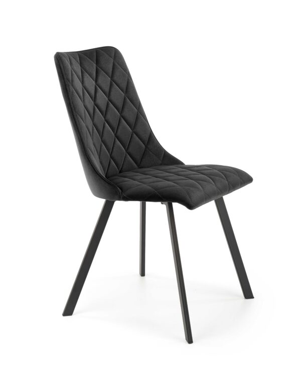 Blagovaonska stolica K450, baršunasta tkanina - Crna