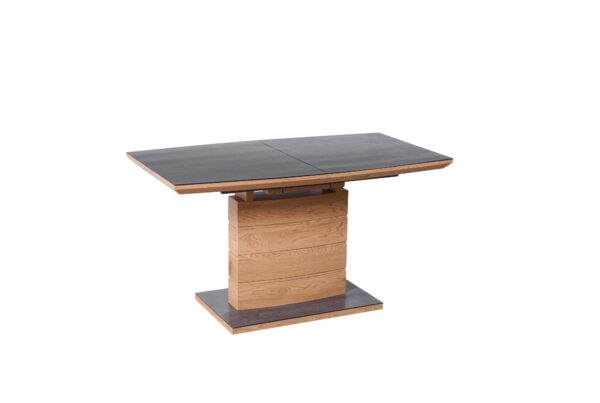 CONCORD extension table, color: top - dark grey, leg - golden oak