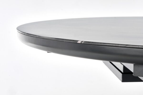 RICARDO extension table, color: top - grey marble, legs - dark grey