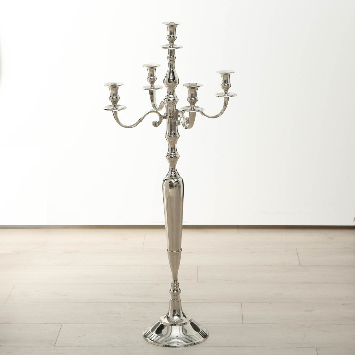 Candle holder Victoria, Round H 105,00 cm, Aluminium, Silver Opremisidom