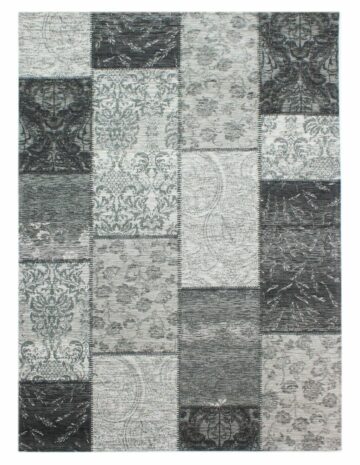 Tkana preproga MANHATTAN PATCHWORK CHENILLE črna/siva, več dimenzij - 155 x 230 cm