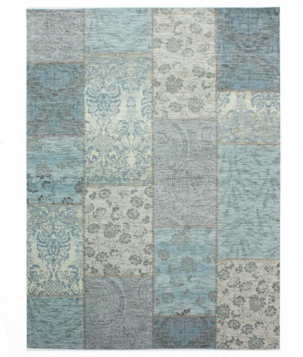 Tkana preproga MANHATTAN PATCHWORK CHENILLE Svetlo Modra, več dimenzij - 155 x 230 cm