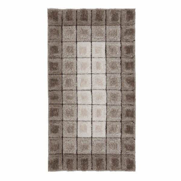 Preproga kosmatinec VELVET 3D CUBE Nevtralna, več dimenzij - 80 x 150 cm