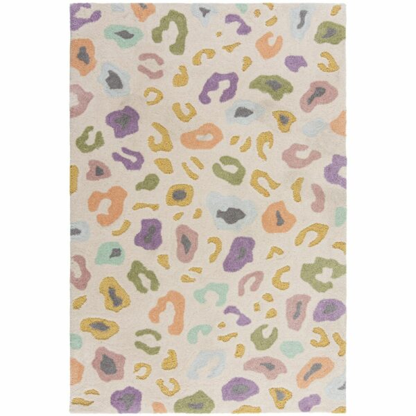 Otroška Preproga ZEST KIDS LEOPARD BRIGHTS Krem/večbarvna, več dimenzij - 100 x 150 cm