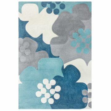 Preproga ZEST RETRO FLORAL Modra, več dimenzij - 120 x 170 cm