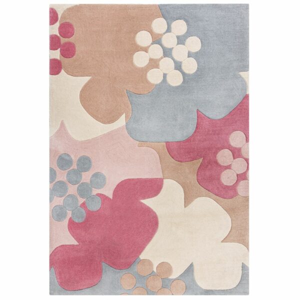 Tkana preproga ZEST RETRO FLORAL Malina, več dimenzij - 160 x 230 cm