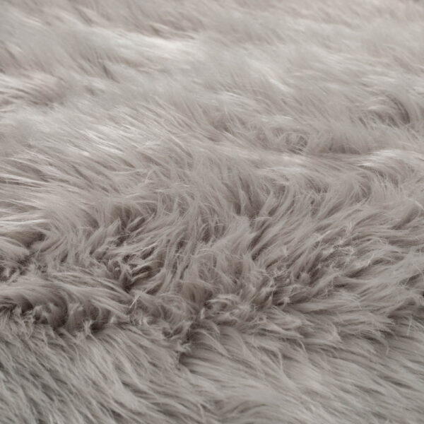 Okrogla Preproga kosmatinec FAUX FUR SHEEPSKIN Siva, več dimenzij