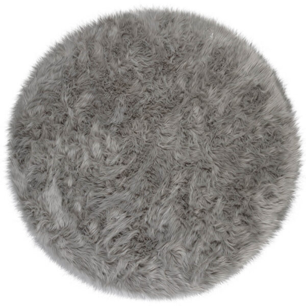 Okrogla Preproga kosmatinec FAUX FUR SHEEPSKIN Siva, več dimenzij