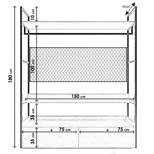 Odprta garderobna omara L605