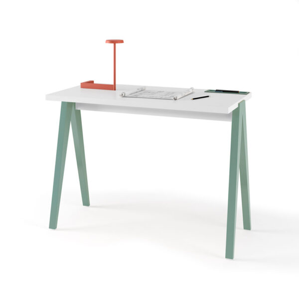 Pisaći stol Bordeux, bela plošča - Bela/Zelena