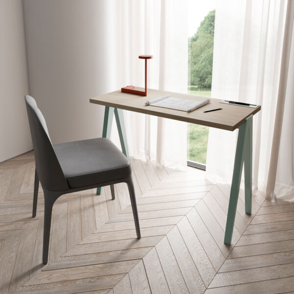 Pisaći stol Bordeux, svijetli hrast - Svijetli hrast/zelena