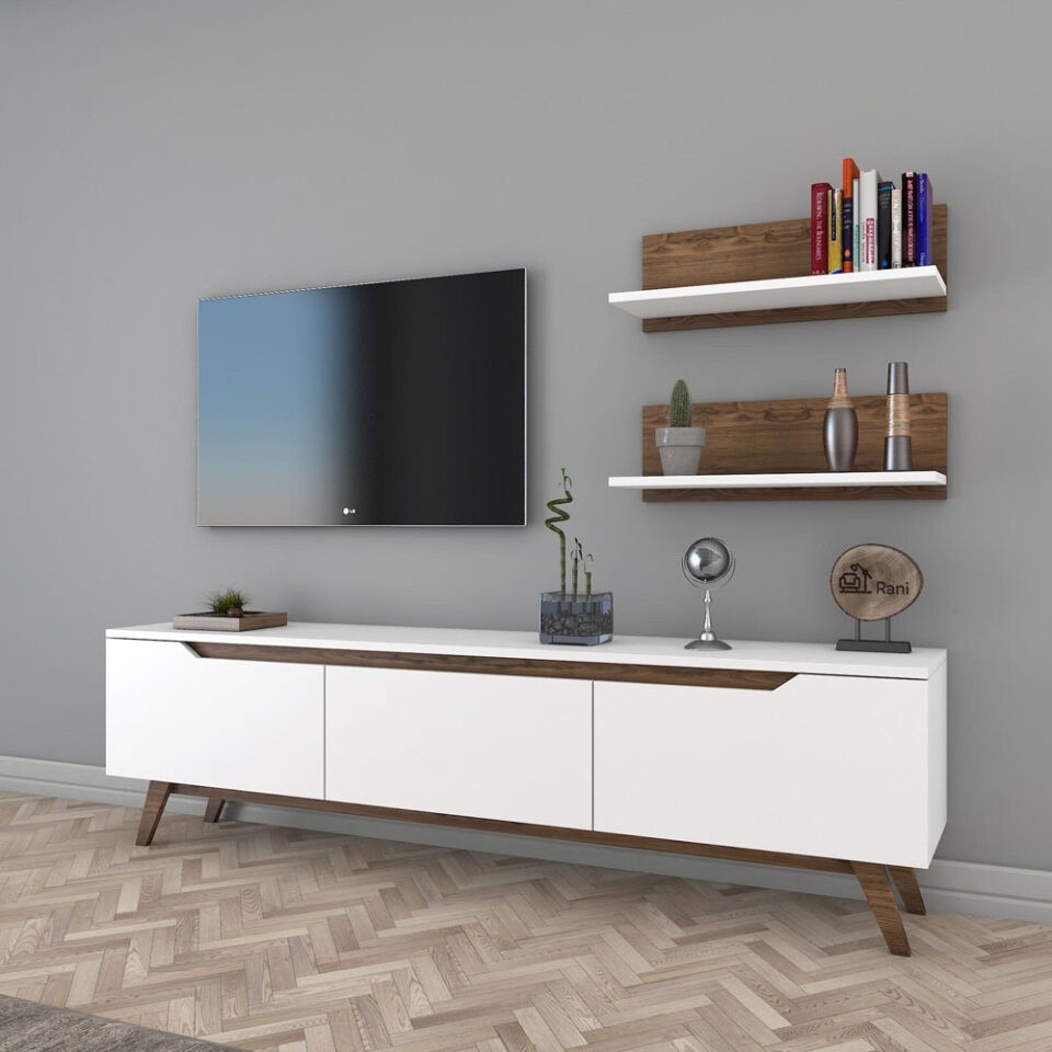 Dnevni regal M48 - Bela/Oreh
