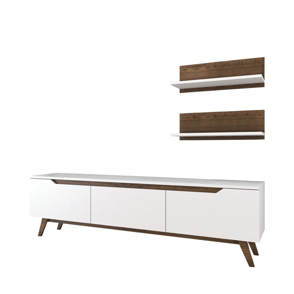 Dnevni regal M48 - Bela/Oreh