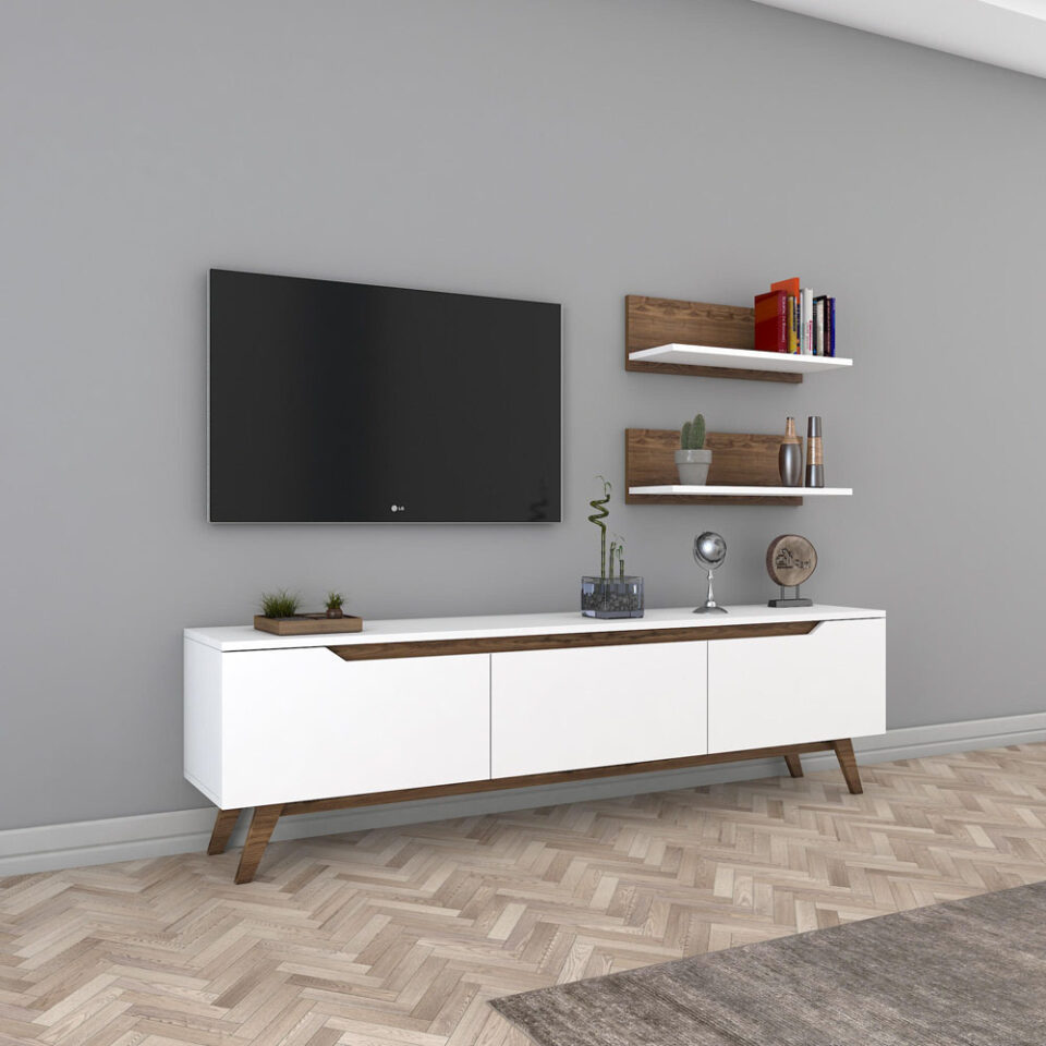 Dnevni regal M48 - Bela/Oreh