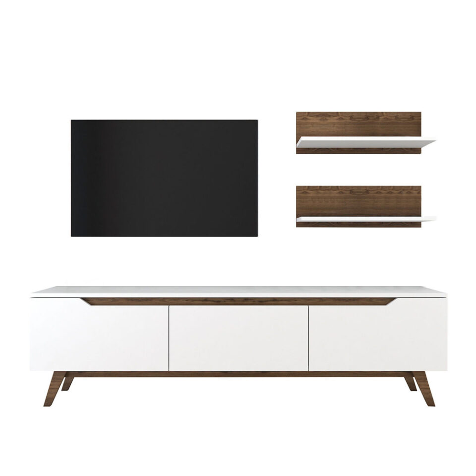 Dnevni regal M48 - Bela/Oreh