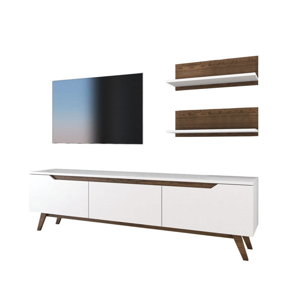 Dnevni regal M48 - Bela/Oreh