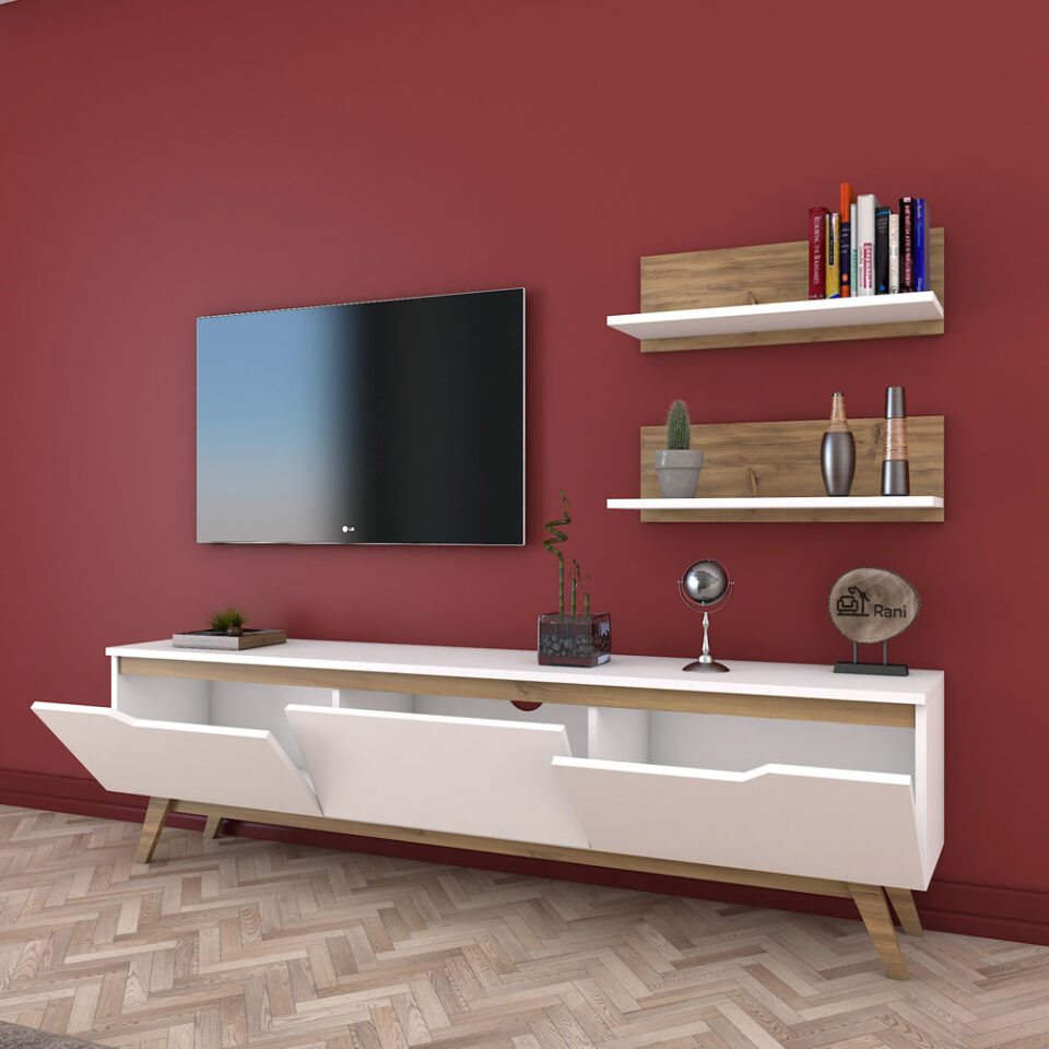 Dnevni regal M48 - Bela/Oreh