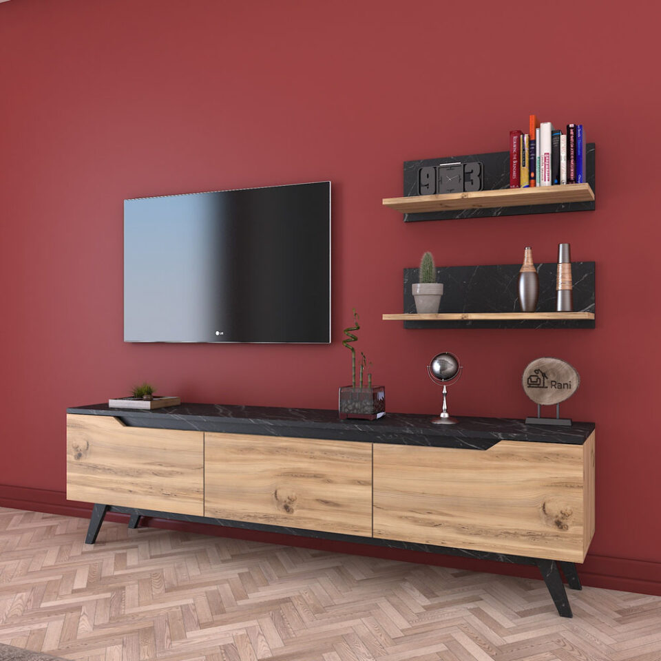 Dnevni regal M48 - Oreh/Črna