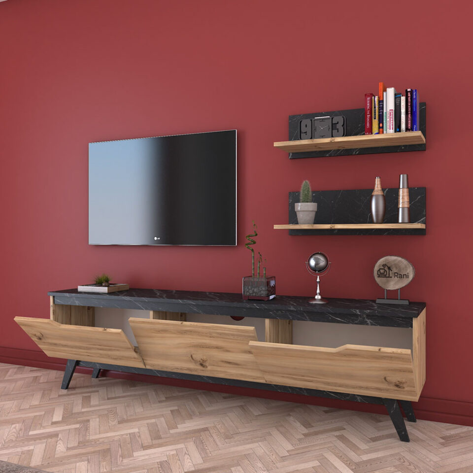 Dnevni regal M48 - Oreh/Črna