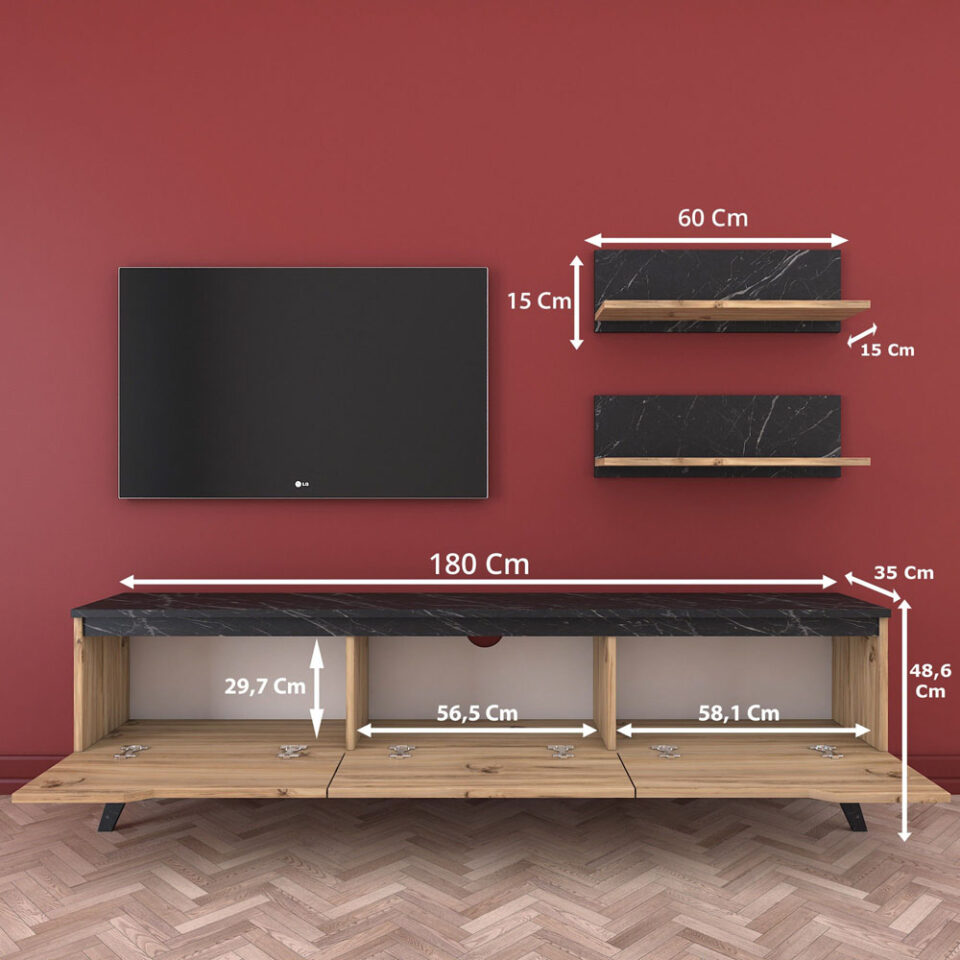 Dnevni regal M48 - Oreh/Črna