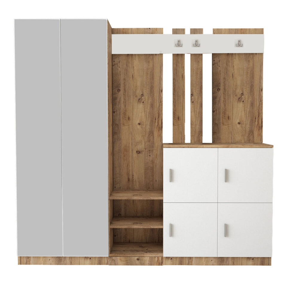 Komplet predsobe D9 - Atlantski bor/Bela