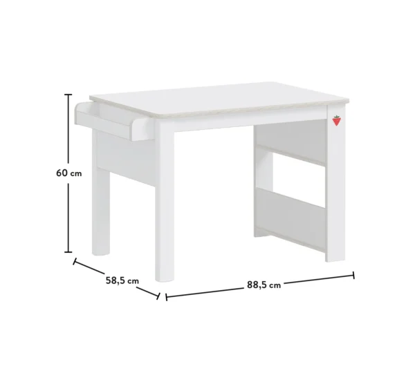 Pisalna miza Montes bela, dimenzije 88,5 x 60 x 58,5 cm
