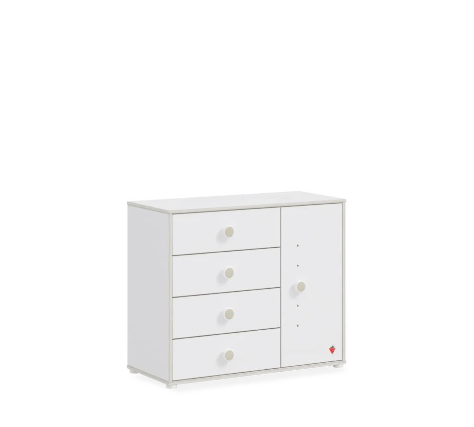 Ladičar Montes bjeli, dimenzije 97,5 x 82,5 x 43,5 cm