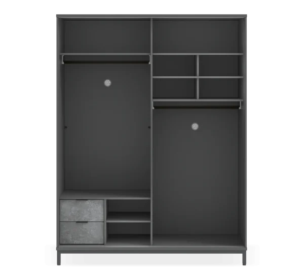 Garderobna drsna omara Space Gray