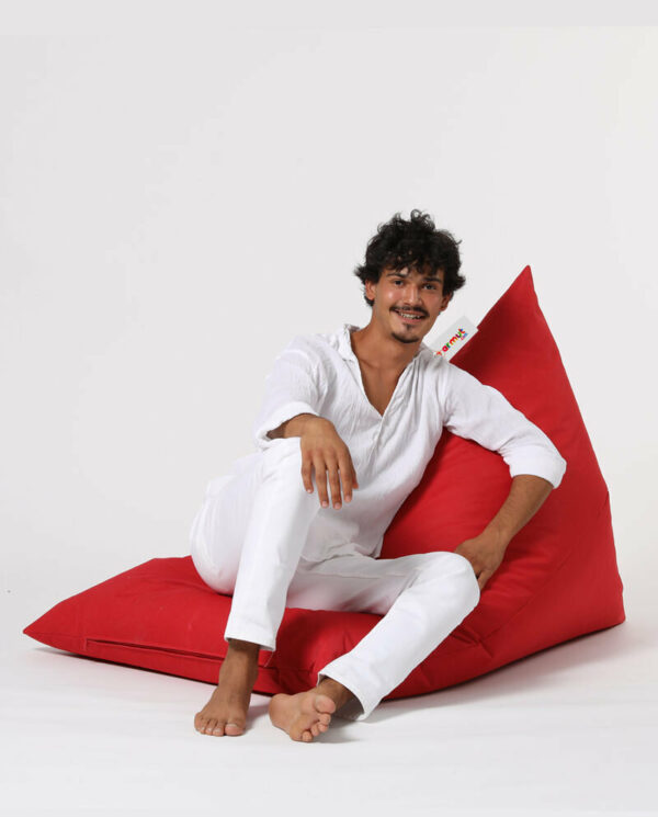 Pyramid Big Bed Pouf - Rdeča