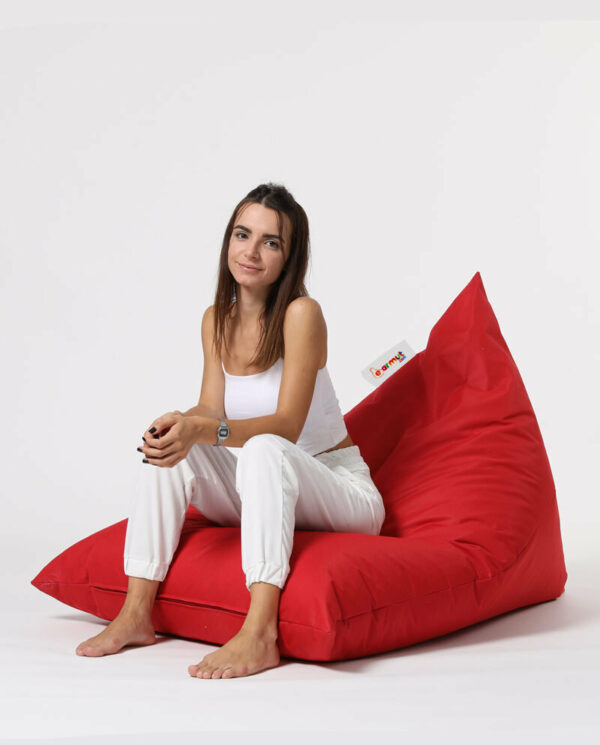 Pyramid Big Bed Pouf - Rdeča