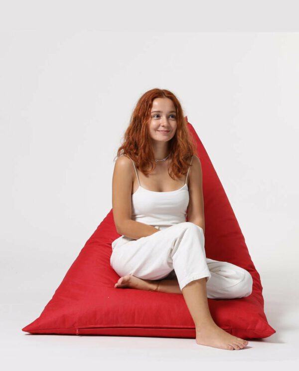 Pyramid Big Bed Pouf - Rdeča