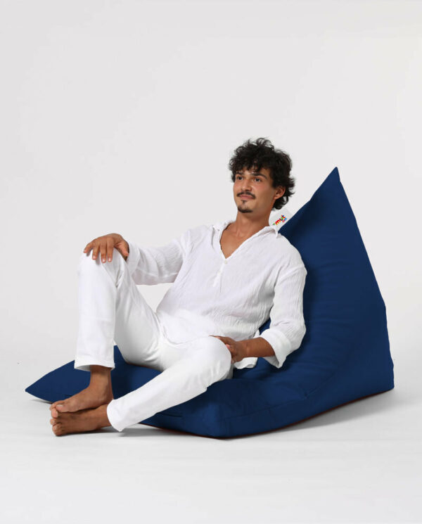 Pyramid Big Bed Pouf - Temno modra