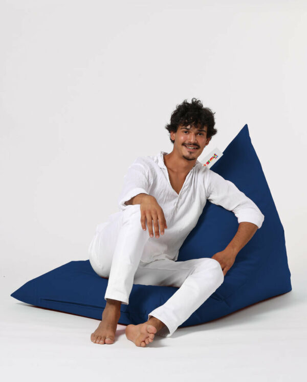 Pyramid Big Bed Pouf - Temno modra