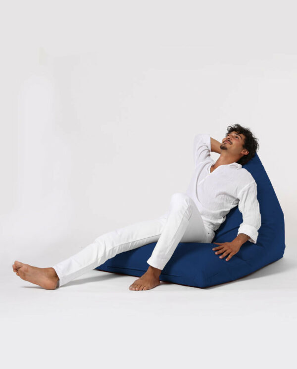 Pyramid Big Bed Pouf - Temno modra