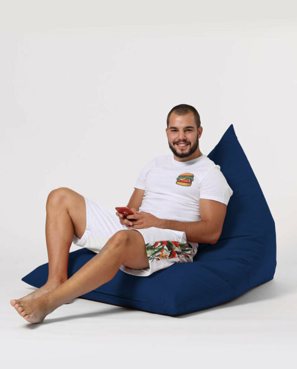 Pyramid Big Bed Pouf - Temno modra
