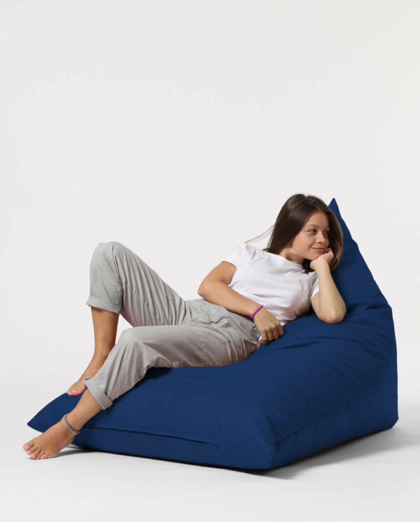 Pyramid Big Bed Pouf - Temno modra