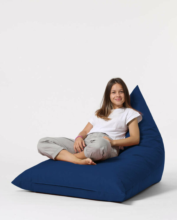 Pyramid Big Bed Pouf - Temno modra