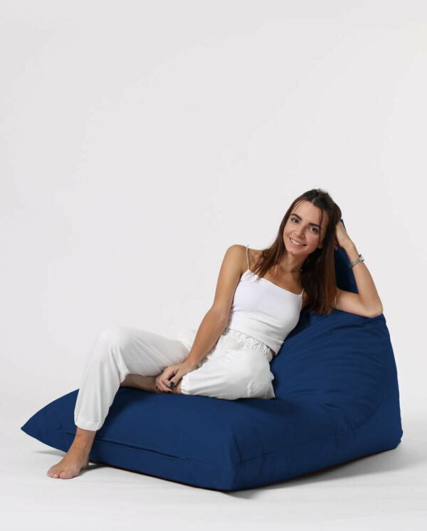 Pyramid Big Bed Pouf - Temno modra