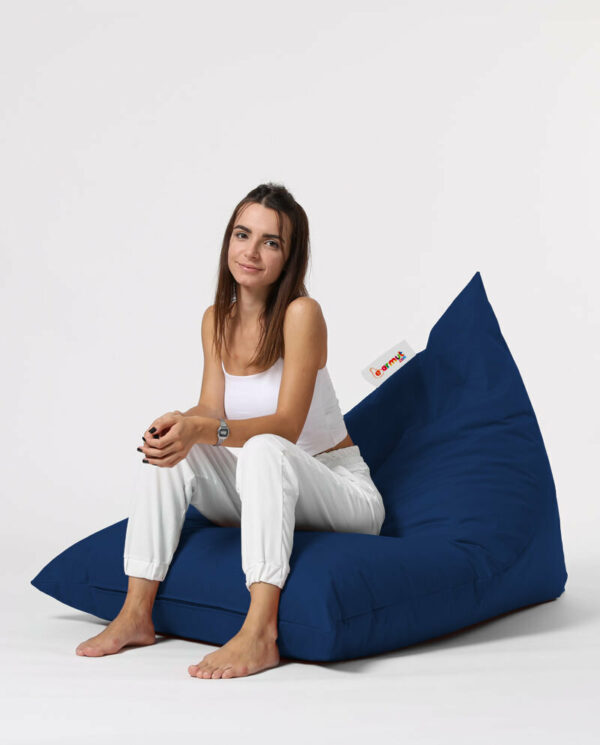 Pyramid Big Bed Pouf - Temno modra
