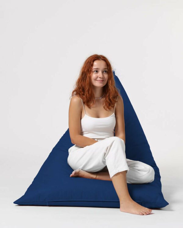 Pyramid Big Bed Pouf - Temno modra