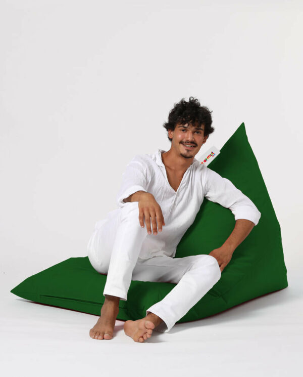 Pyramid Big Bed Pouf - Zelena