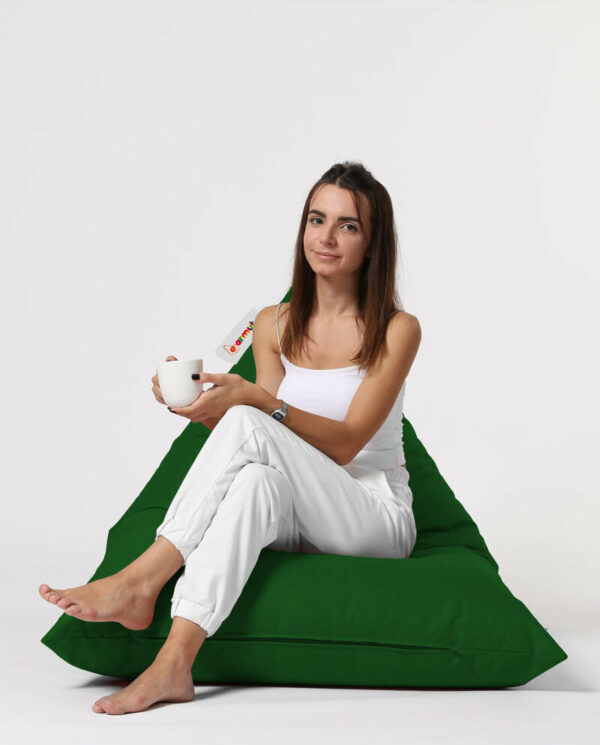 Pyramid Big Bed Pouf - Zelena