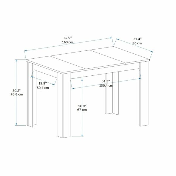 Jedilniška miza Linus 1600 - Svetli oreh