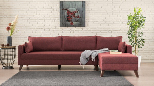 Sedežna Bella Corner Sofa Right 1 - Rdeča
