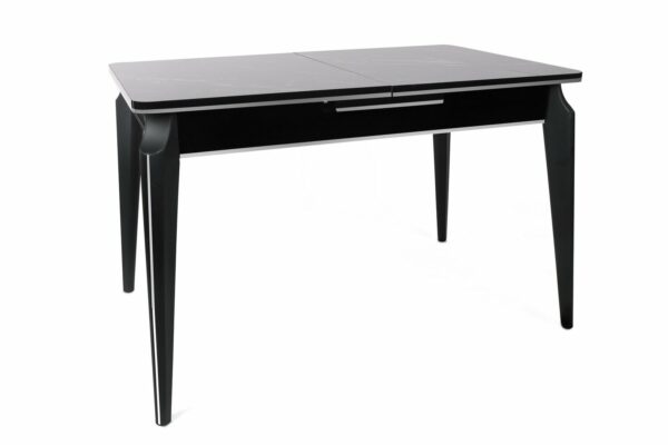 Jedilniška miza Star, raztegljiva - Črna /Srebrna