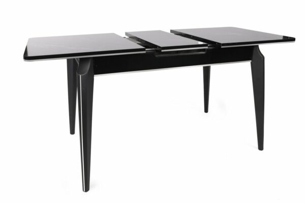 Blagovaonski stol Star, raztezljiv - Črna /Srebrna